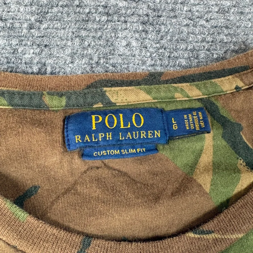 Polo Ralph Lauren Mens Custom Slim Fit Camo Pocket T-Shirt Large Green Brown - Picture 3 of 5